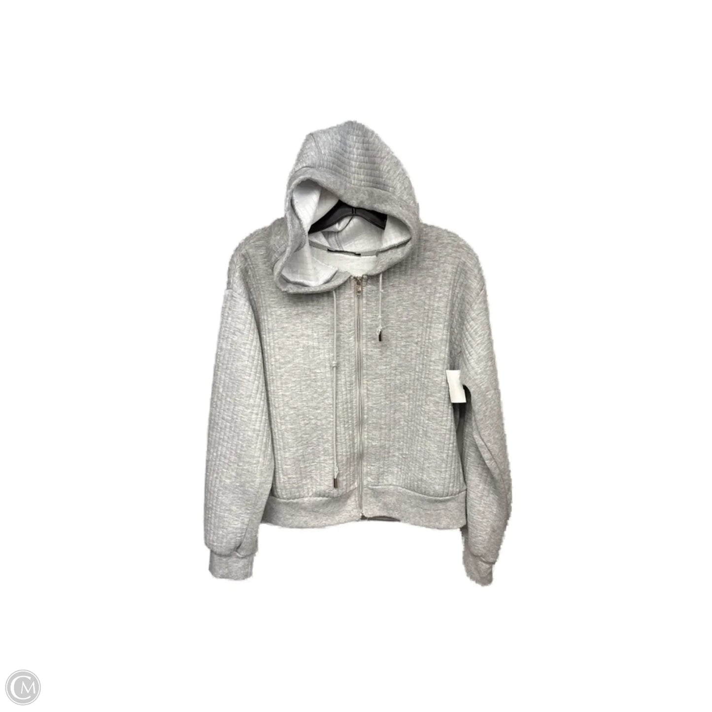 Sweatshirt Hoodie By Tahari In Grey, Size: M