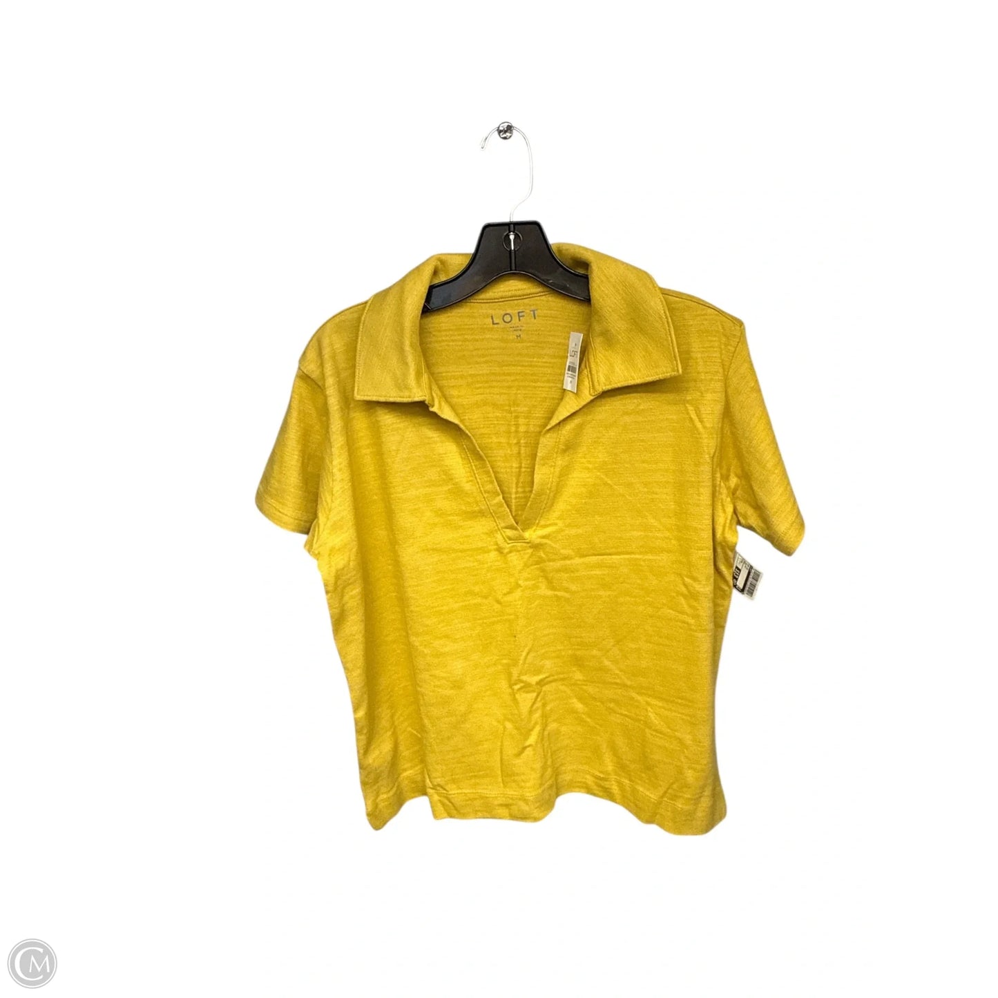 Top Short Sleeve By Loft In Yellow, Size: M