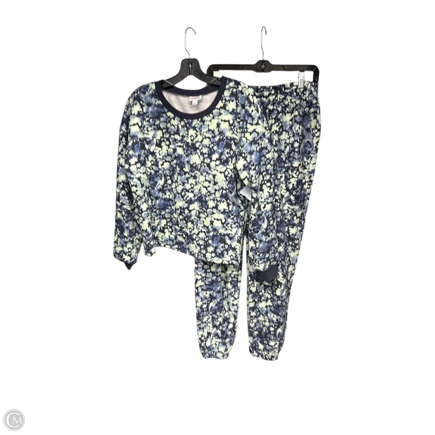 Pants Set 2pc By Lularoe In Blue & Green, Size: L