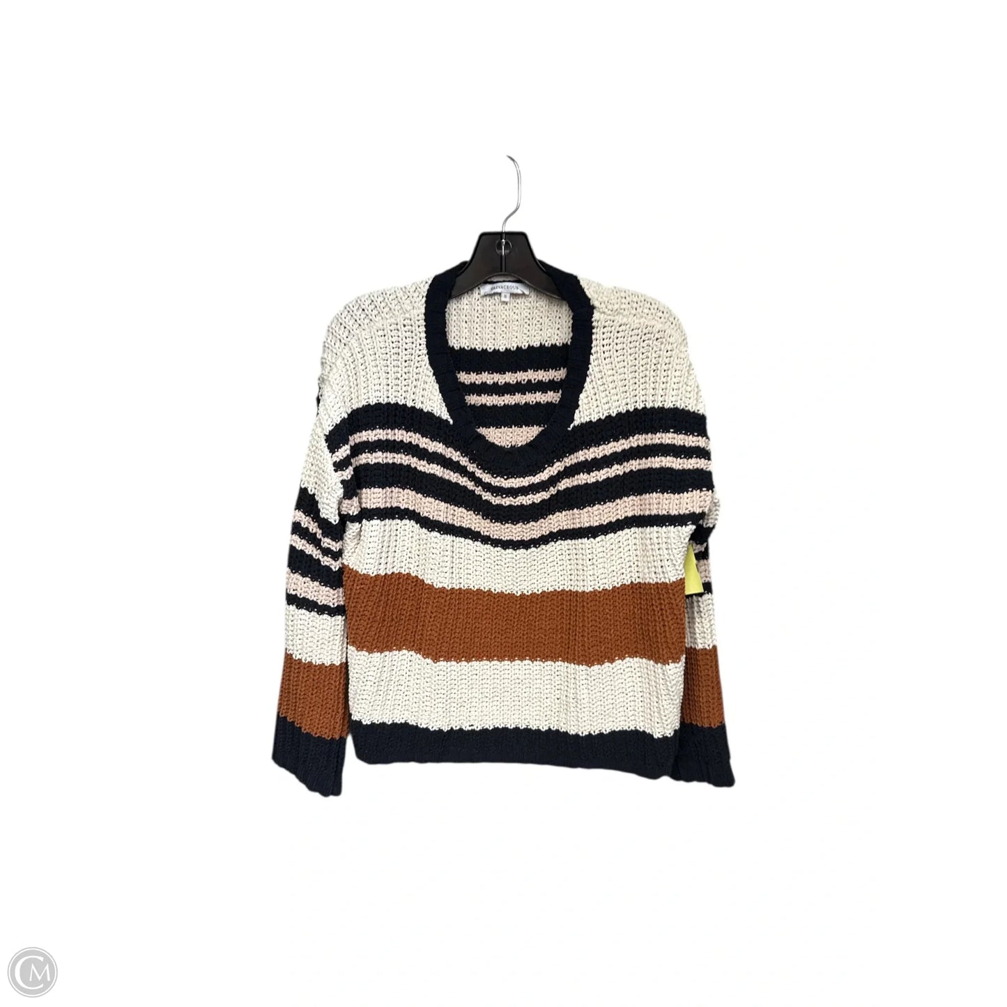 Sweater By Olivaceous In Brown & Cream, Size: S