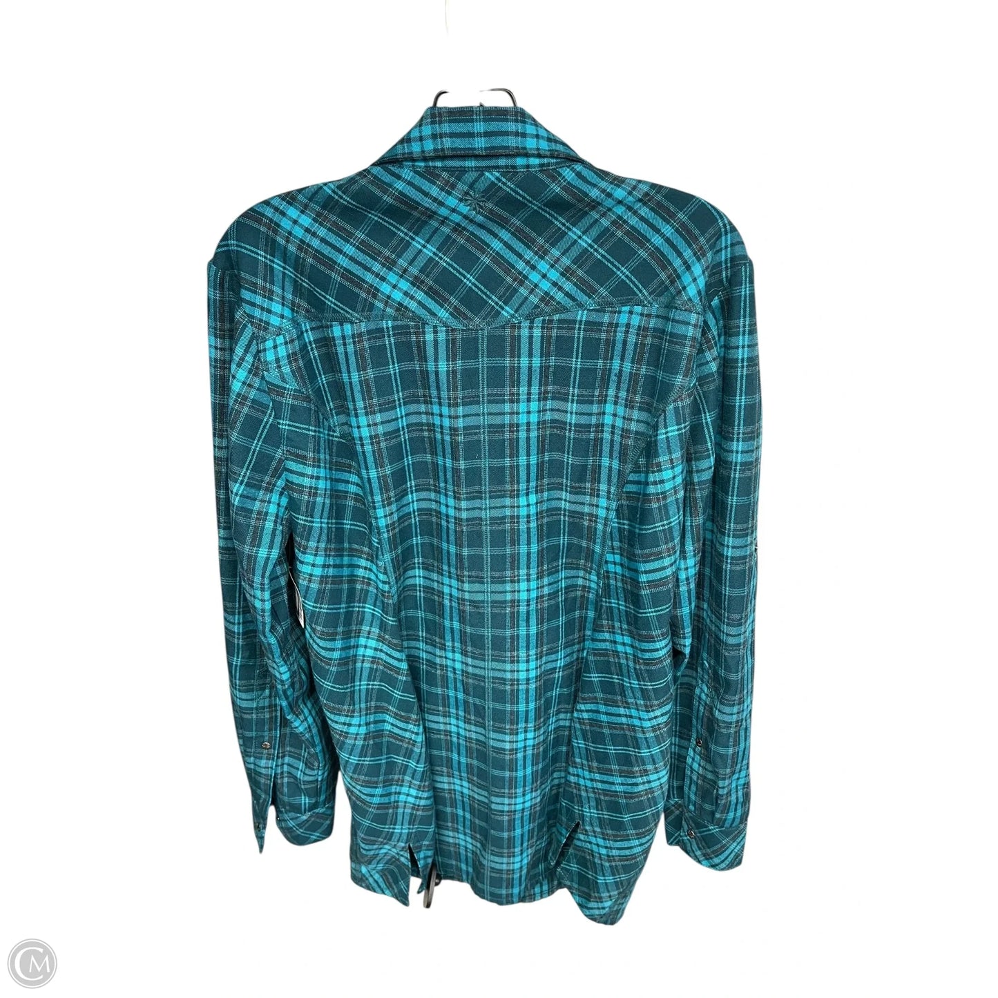 Tunic Long Sleeve By Athleta In Plaid Pattern, Size: L
