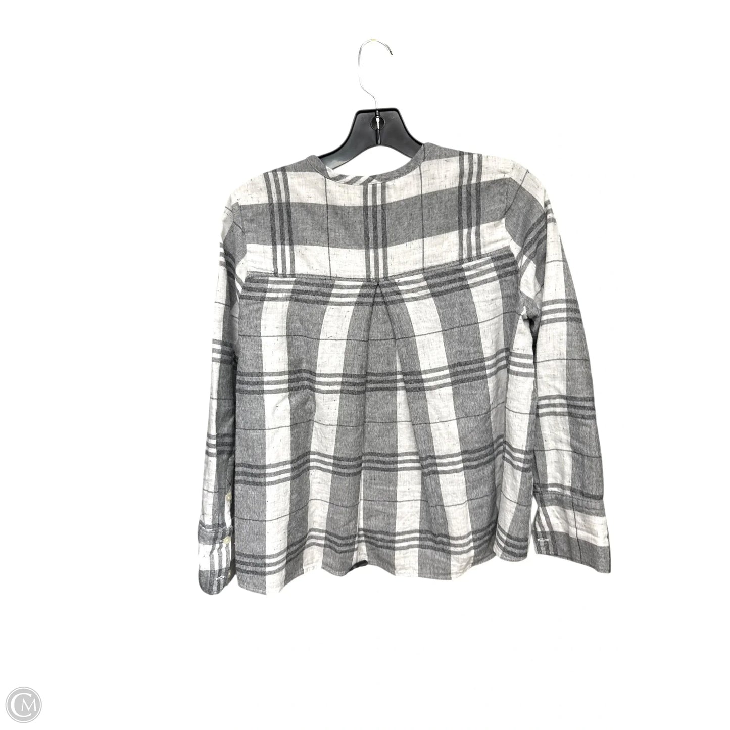 Top 3/4 Sleeve By Madewell In Plaid Pattern, Size: S