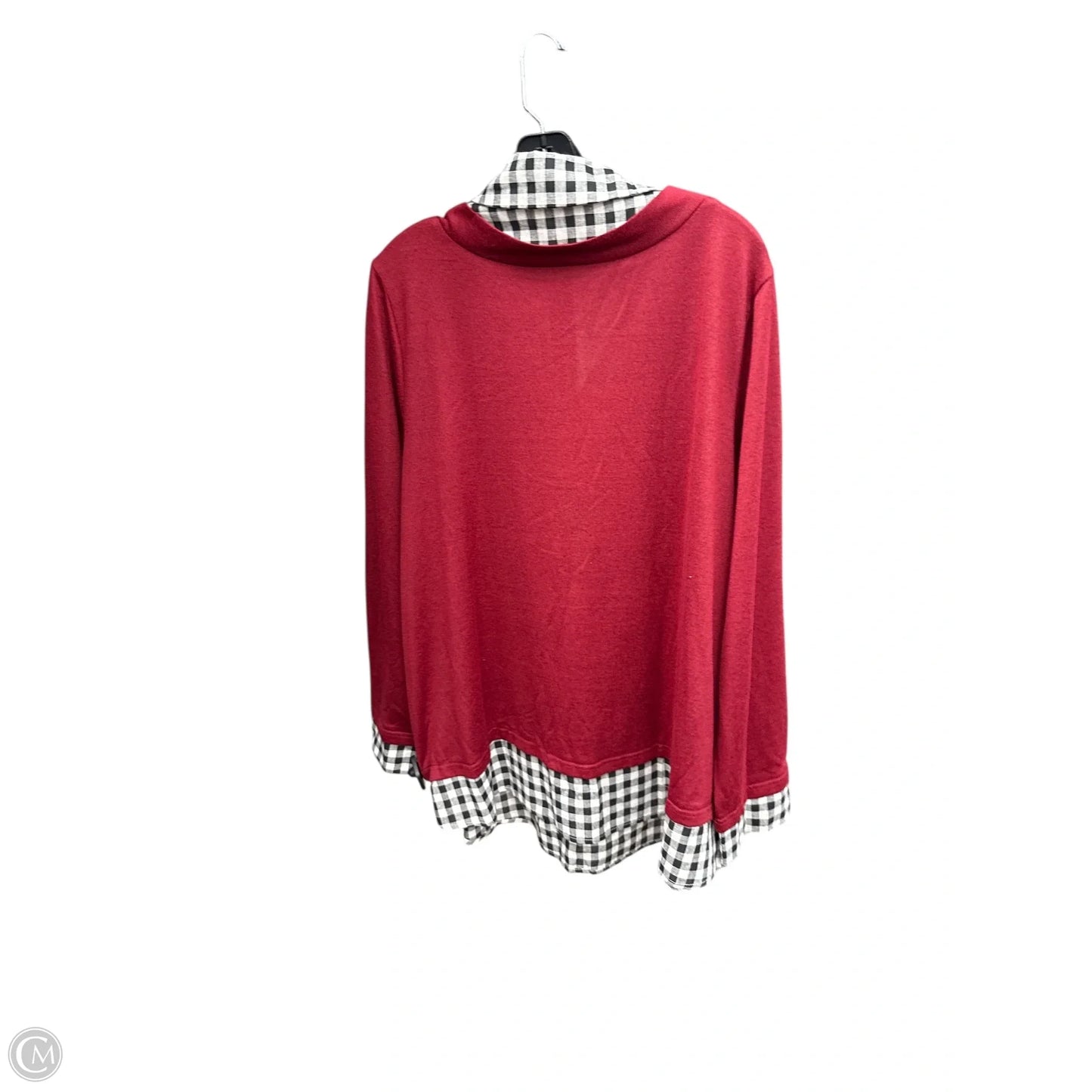 Tunic Long Sleeve By Bloomchic In Black & Red, Size: 1x