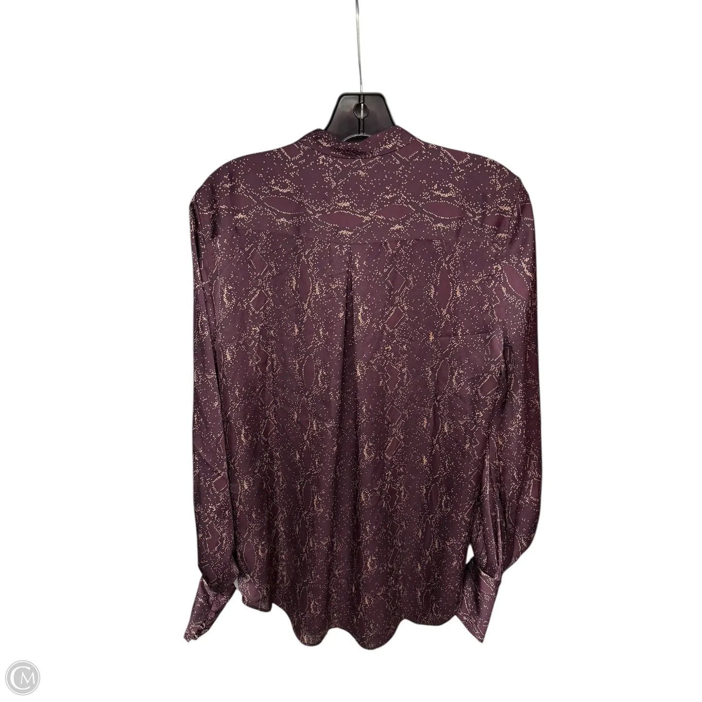 Blouse Long Sleeve By Equipment In Purple, Size: M