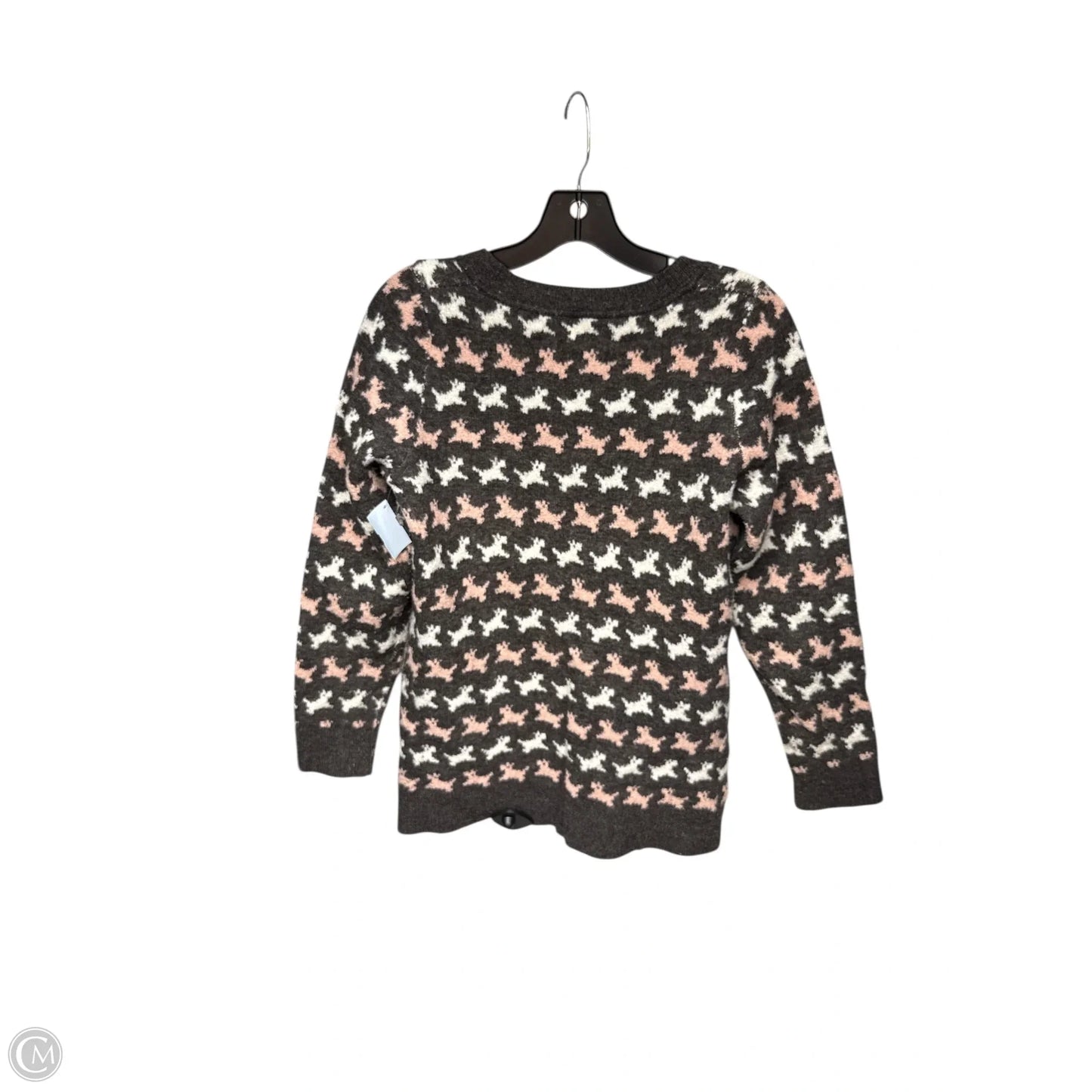 Sweater Cardigan By Hwr In Brown & Pink, Size: M