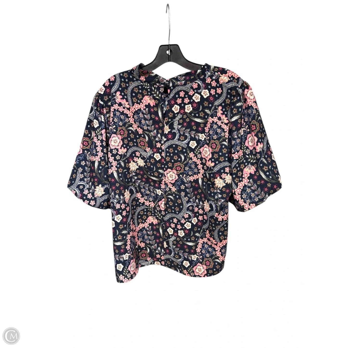 Top Short Sleeve By Loft In Blue & Pink, Size: Xl