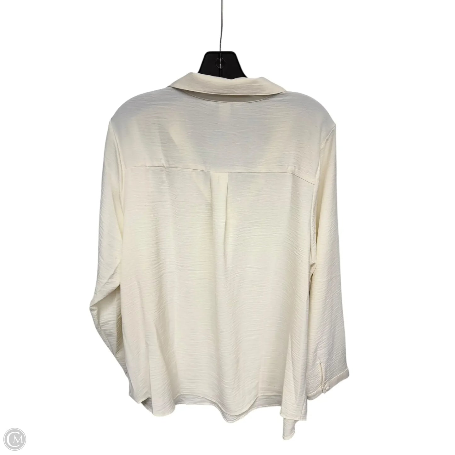 Blouse Long Sleeve By Cj Banks In Cream, Size: 1x