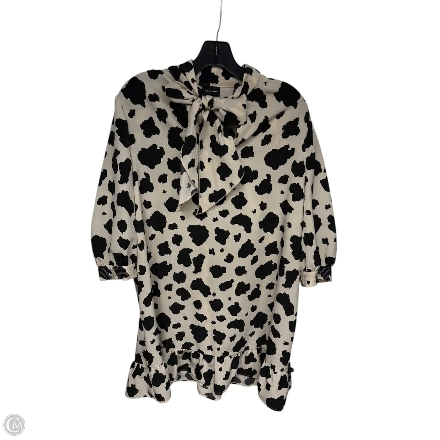 Dress Casual Midi By Who What Wear In Black & Cream, Size: M