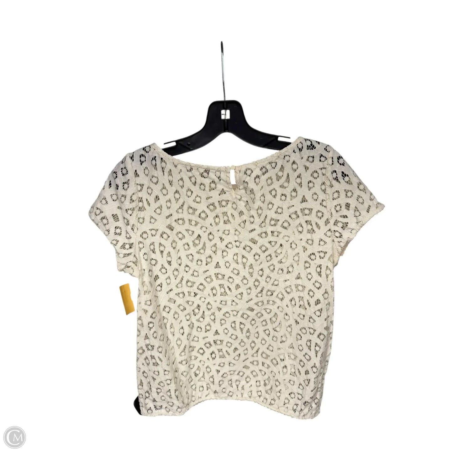 Top Short Sleeve By Loft In Cream, Size: Sp