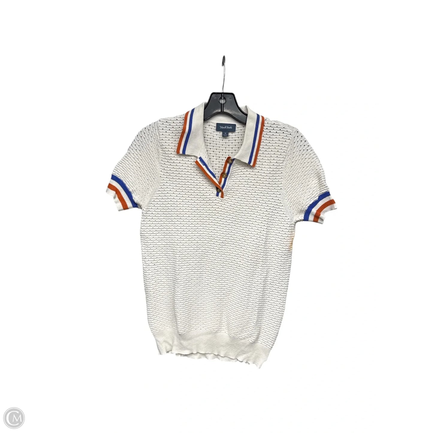 Top Short Sleeve By Modcloth In Cream & Orange, Size: S