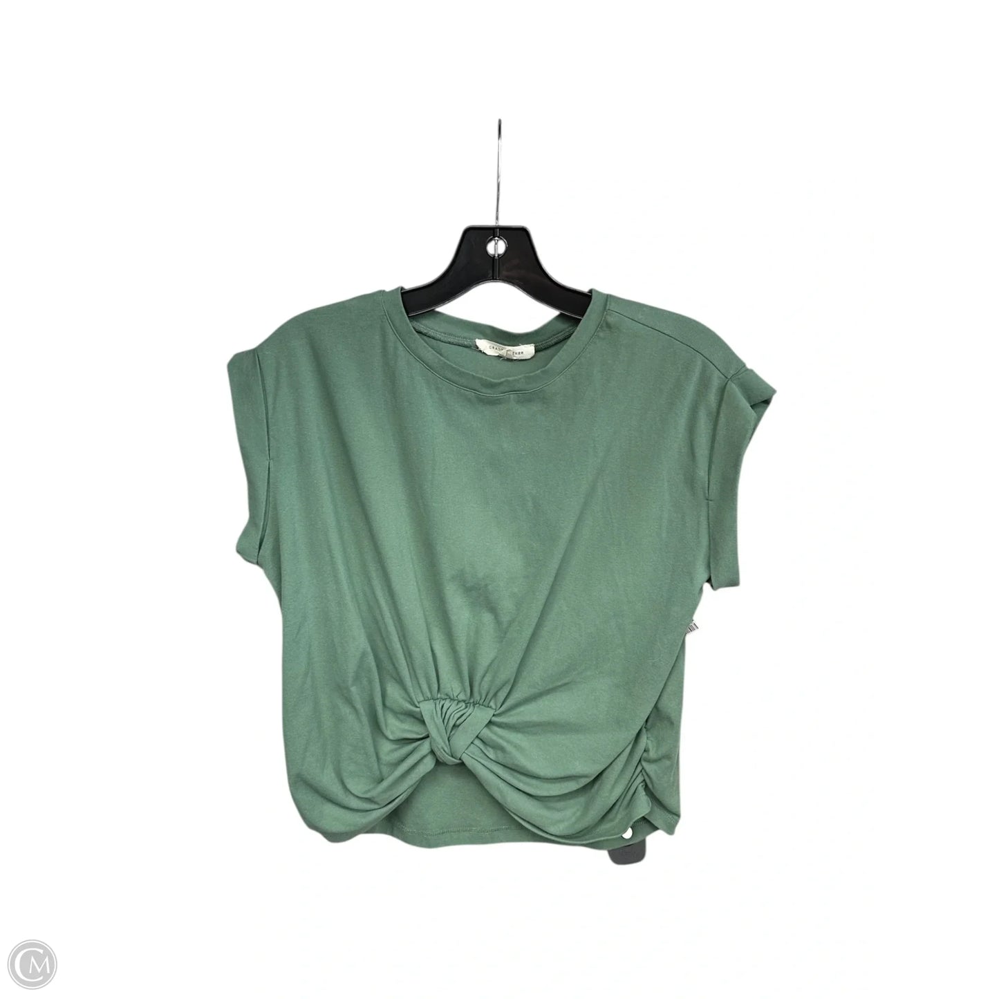 Top Short Sleeve By Grade & Gather In Green, Size: S