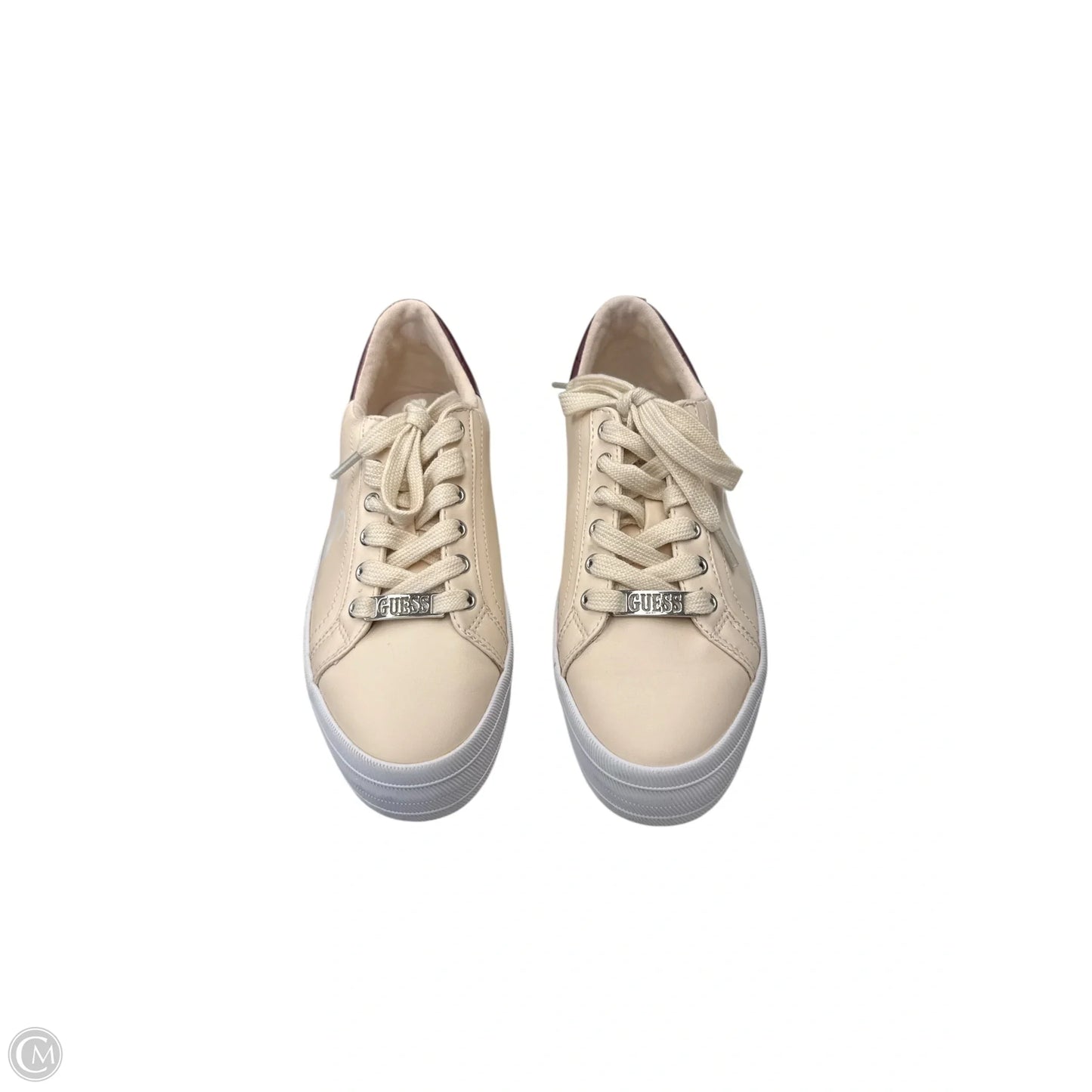 Shoes Sneakers By Guess In Cream & Red, Size: 7