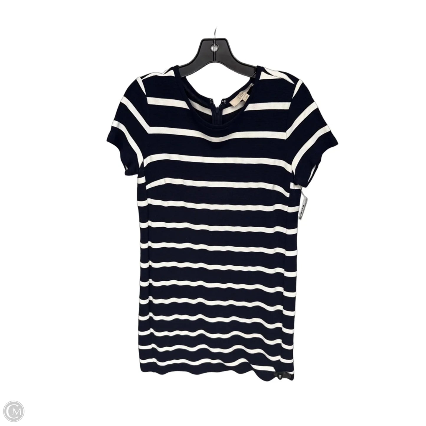 Dress Casual Midi By Loft In Striped Pattern, Size: M