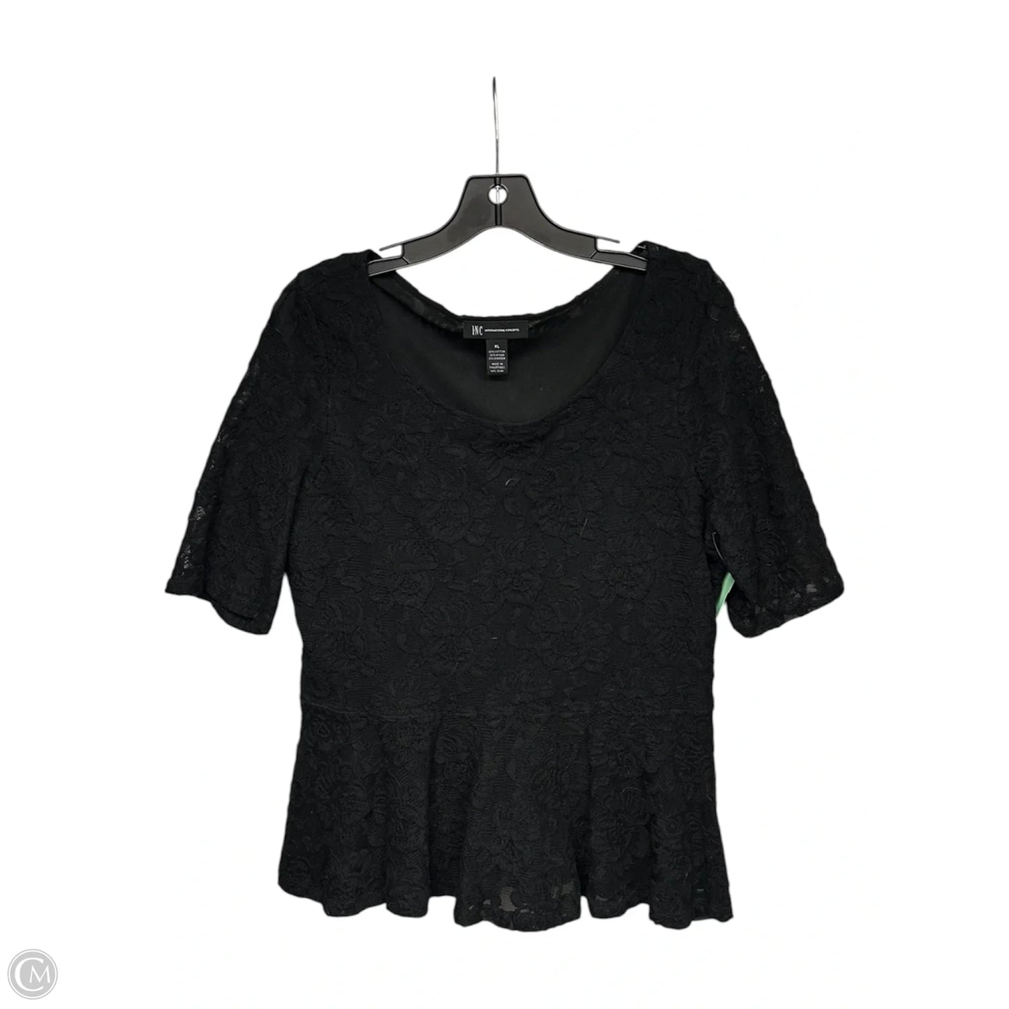Top Short Sleeve By Inc In Black, Size: Xl
