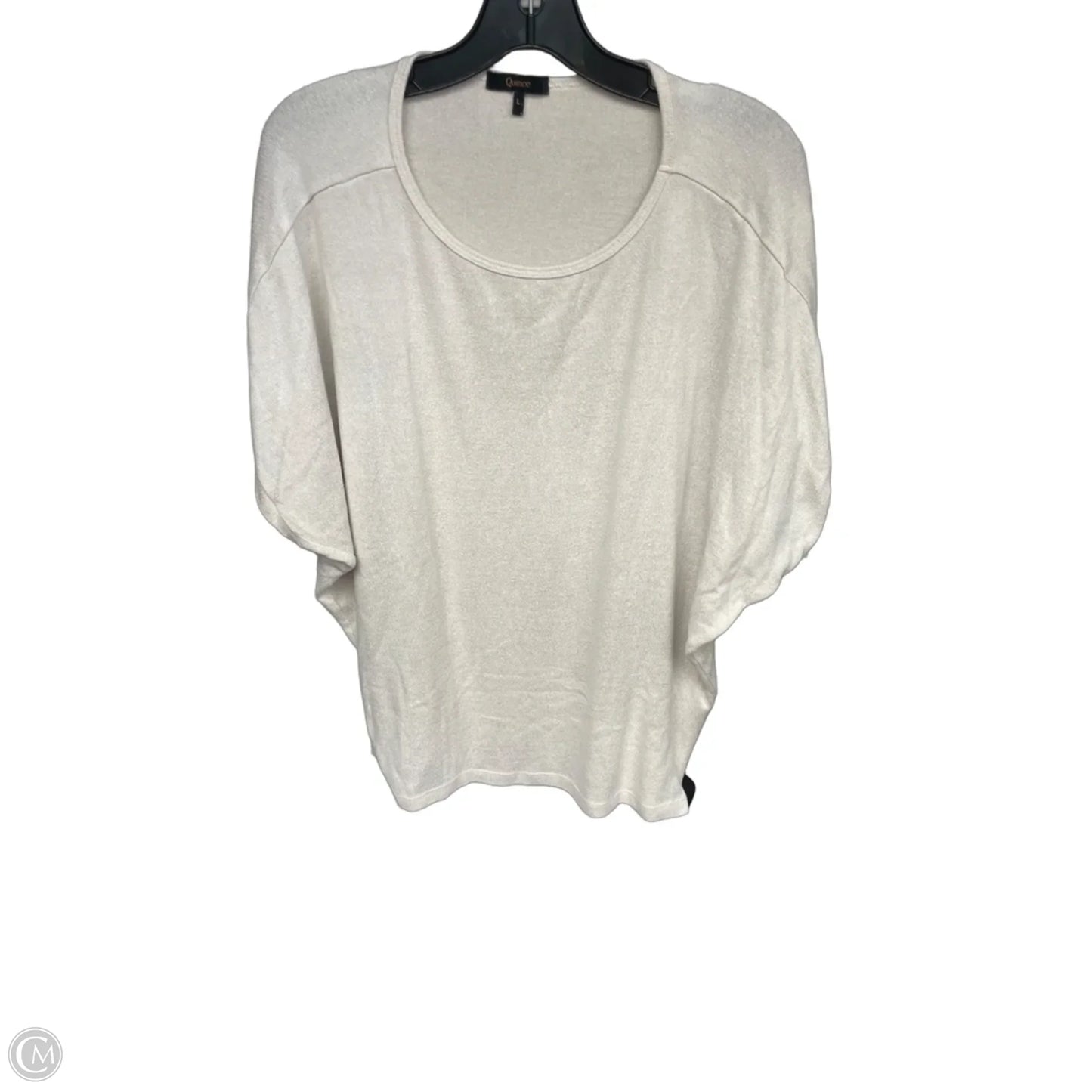 Top Short Sleeve By Quince In Beige, Size: L