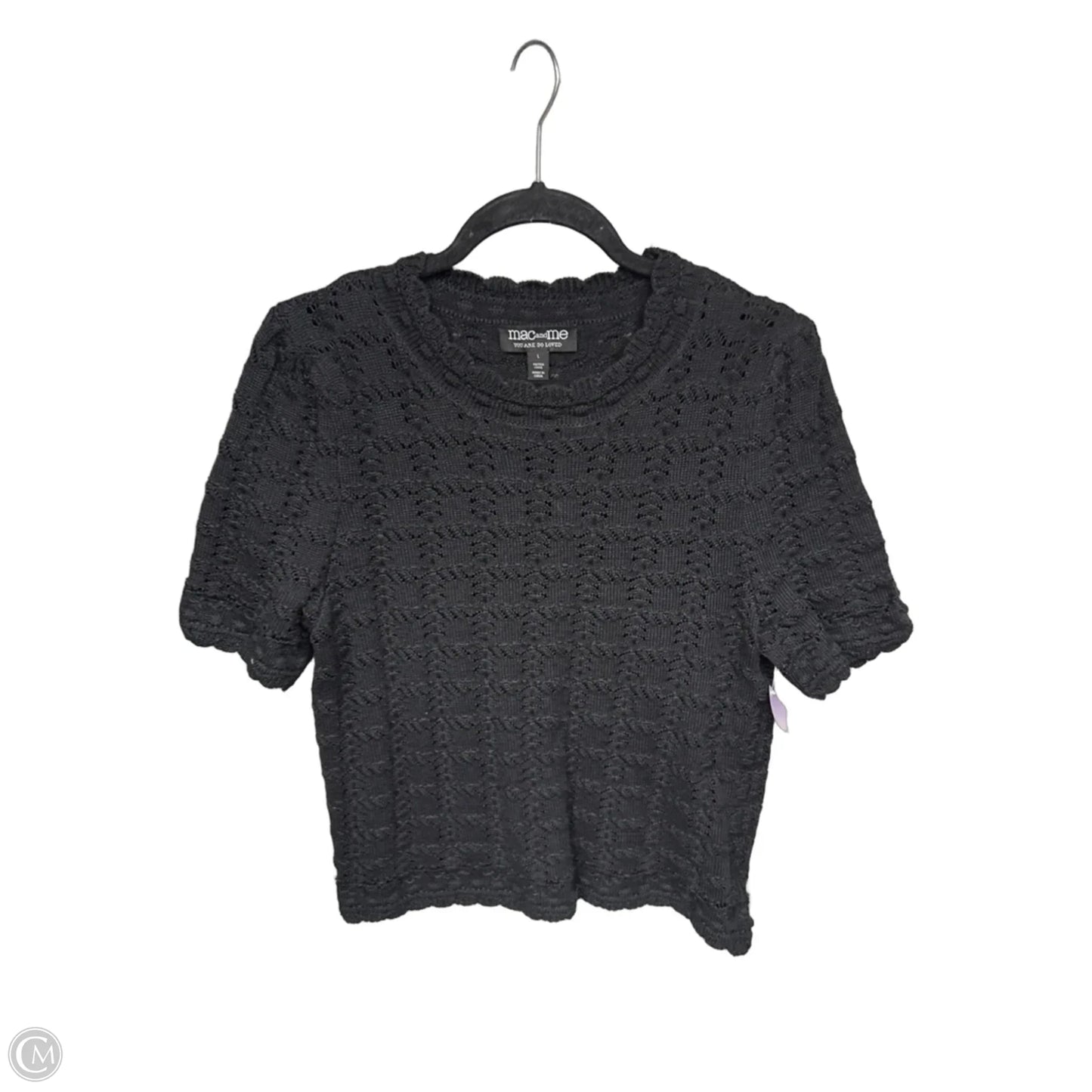 Top Short Sleeve By Clothes Mentor In Black, Size: L
