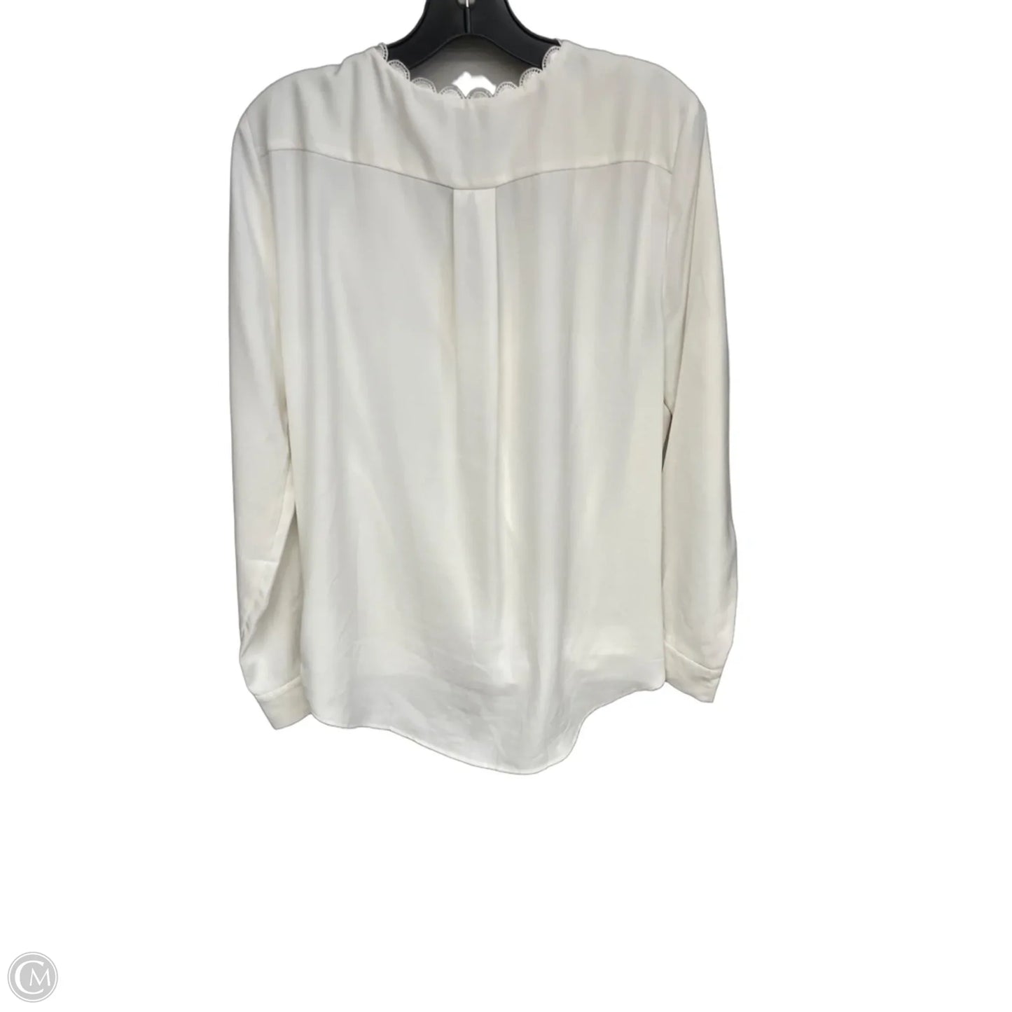 Blouse Long Sleeve By Ann Taylor In Ivory, Size: L