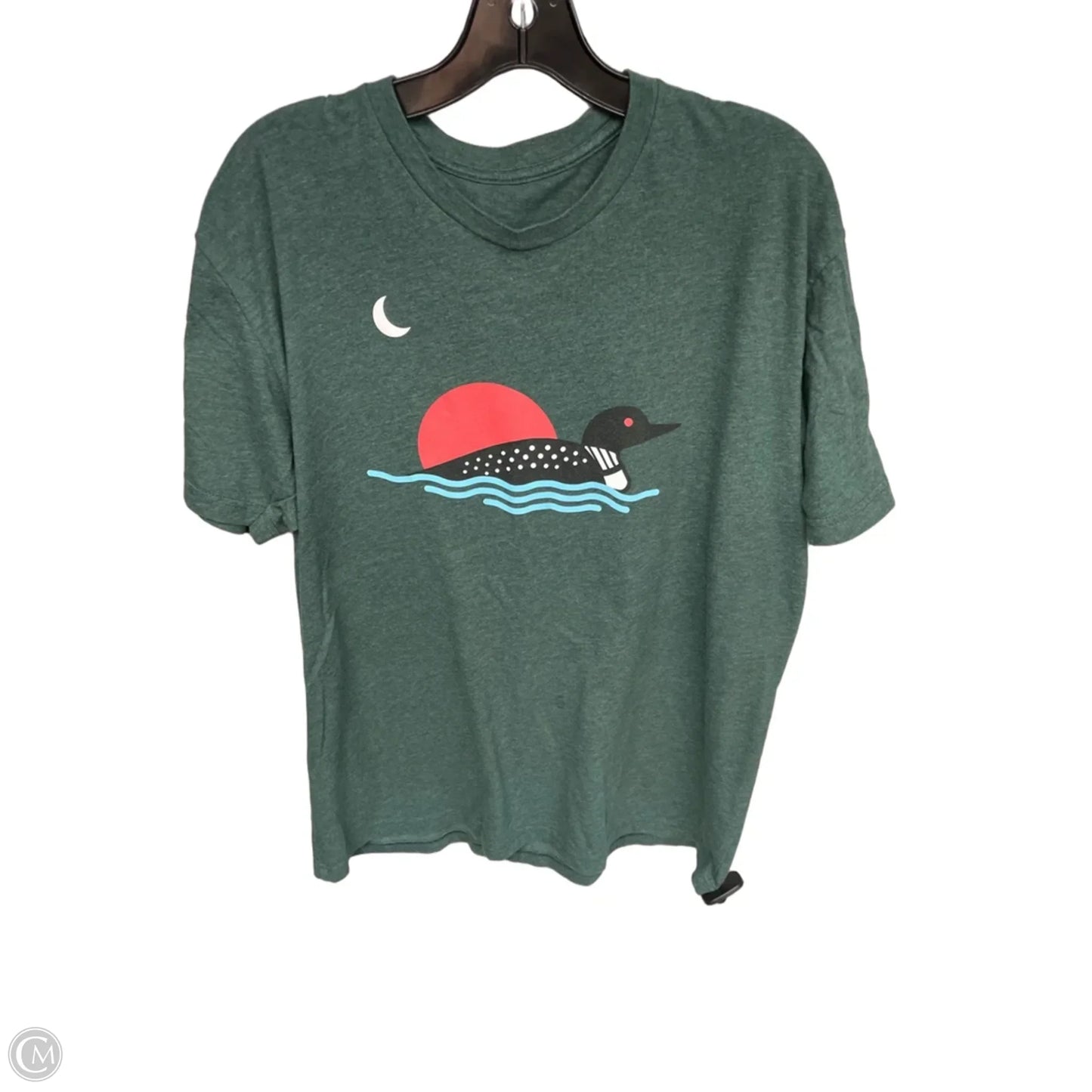Top Short Sleeve By Clothes Mentor In Green & Red