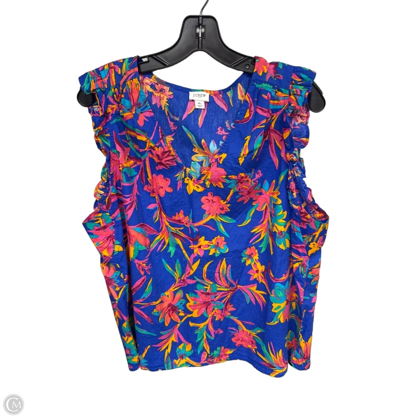 Top Sleeveless By J. Crew In Tropical Print, Size: Xl