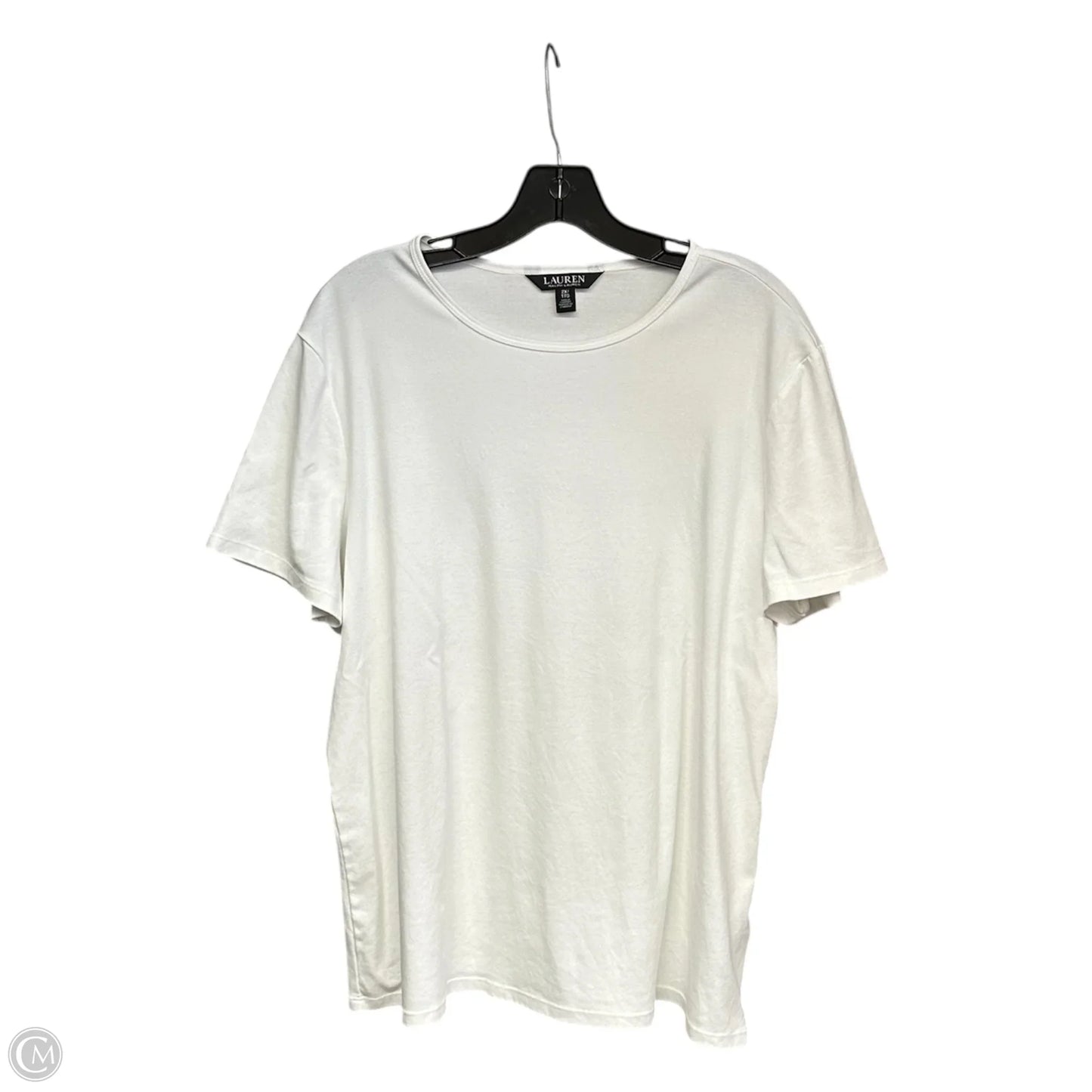 Top Short Sleeve By Lauren By Ralph Lauren In White, Size: 2x