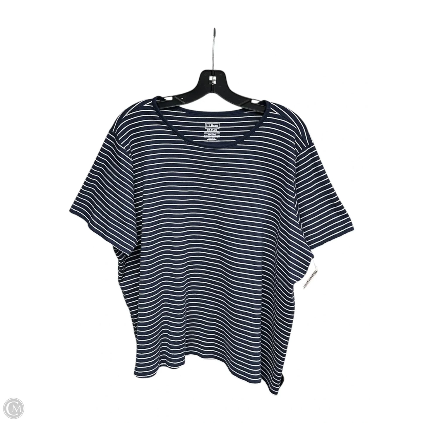 Top Short Sleeve By L.l. Bean In Striped Pattern, Size: 2x