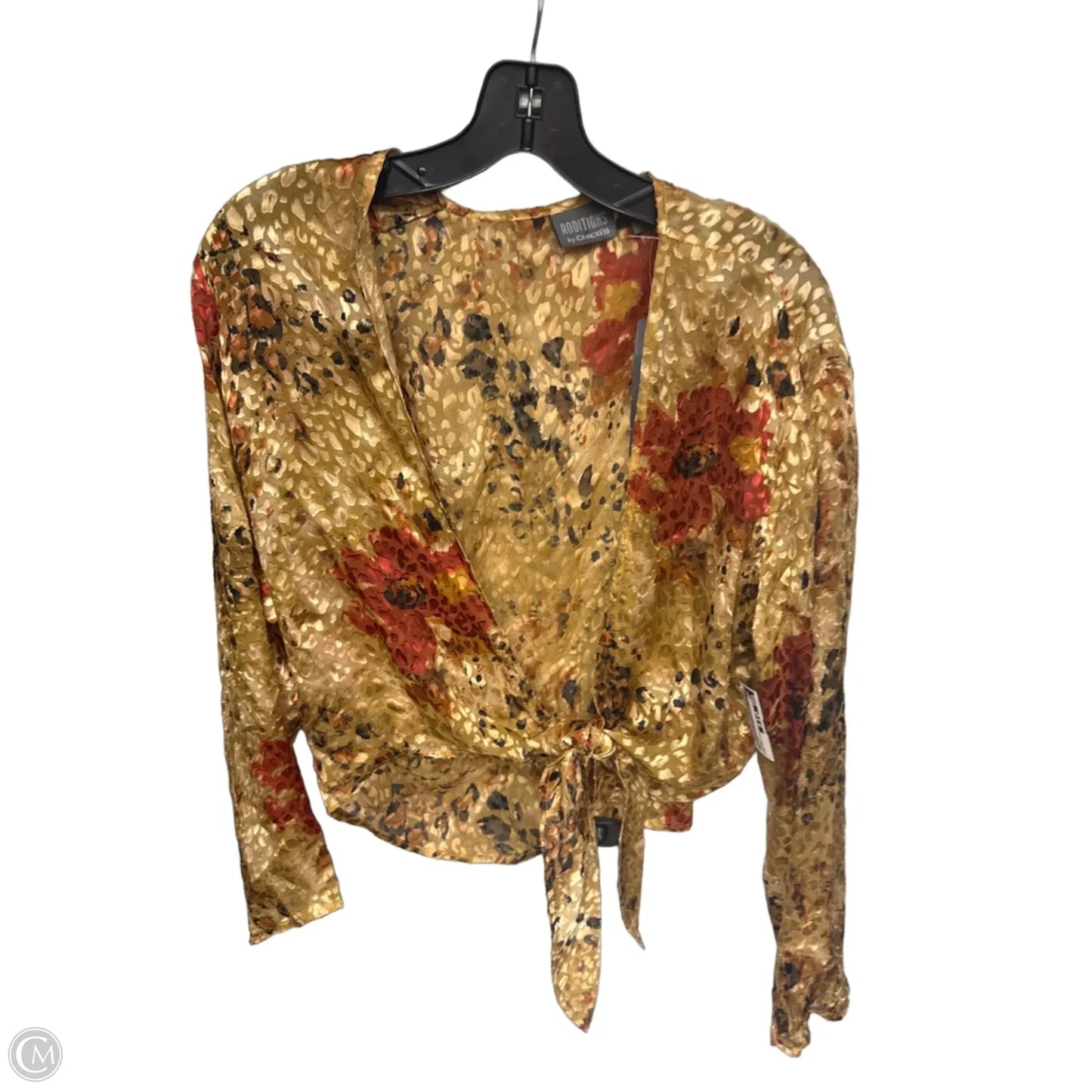 Top Long Sleeve By Additions By Chicos In Orange