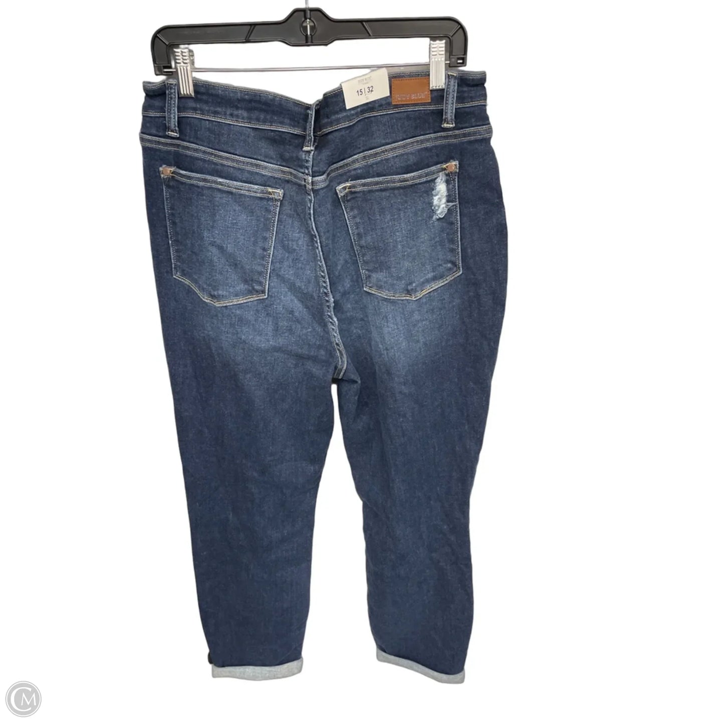 Jeans Cropped By Judy Blue In Blue Denim, Size: 14