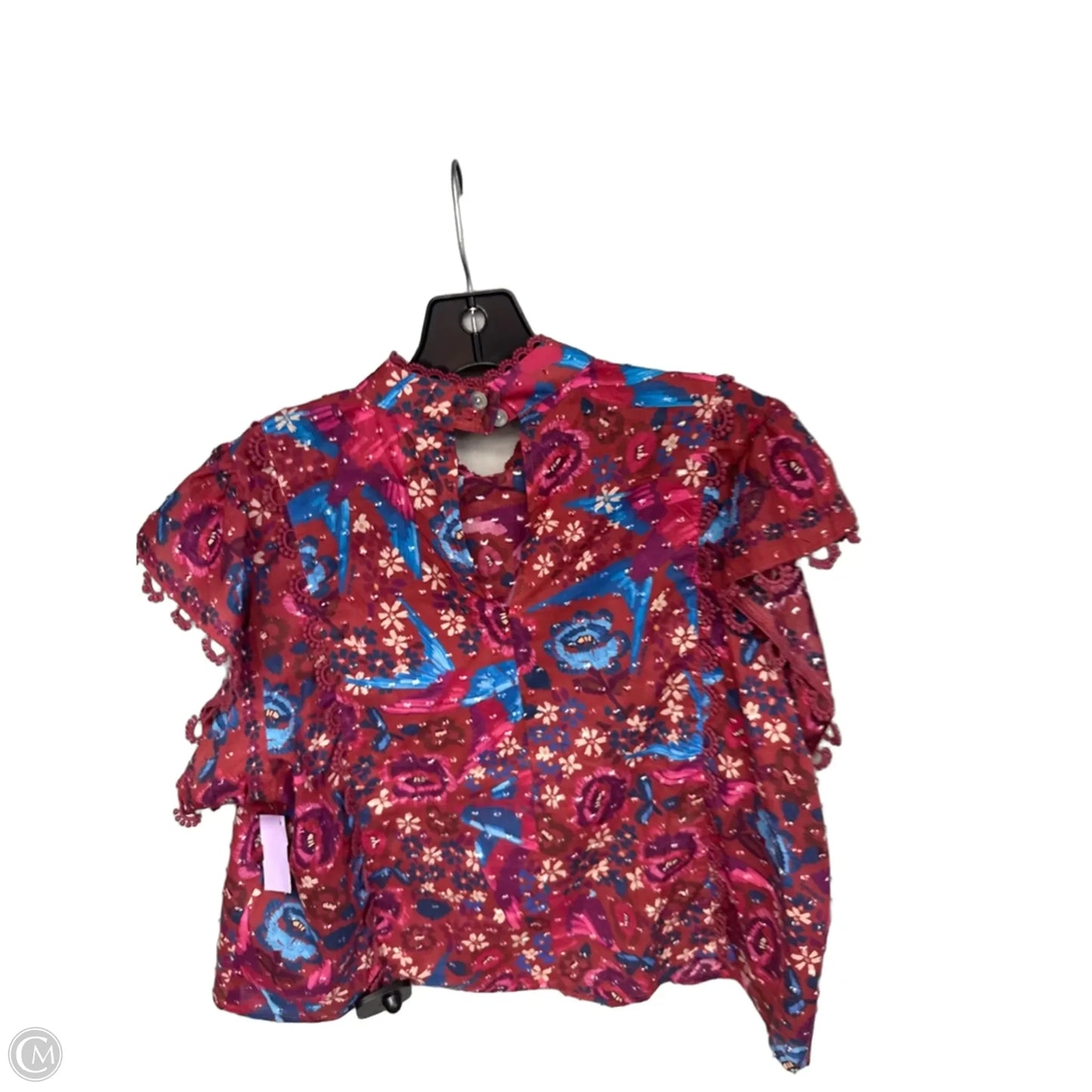 Top Short Sleeve By Farm Rio In Blue & Red, Size: M