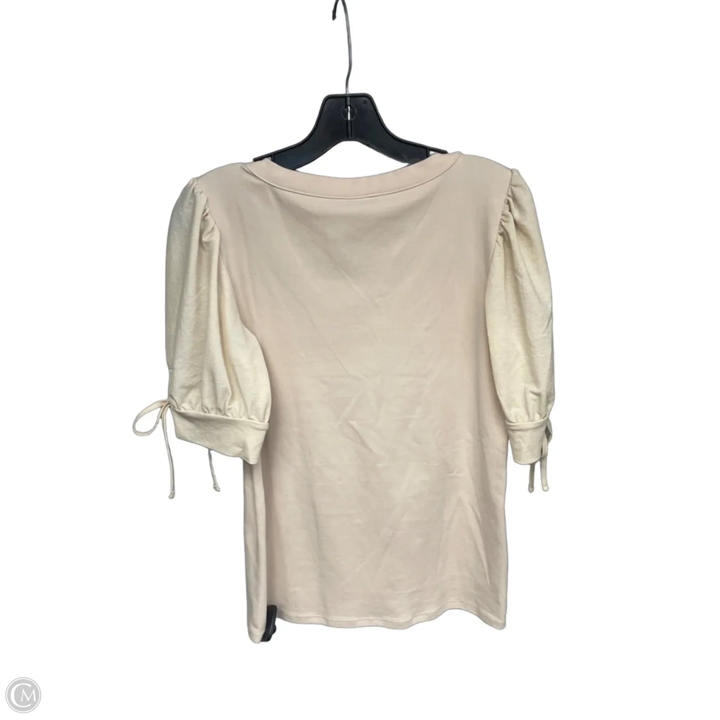 Top Short Sleeve By Ann Taylor In Beige, Size: M