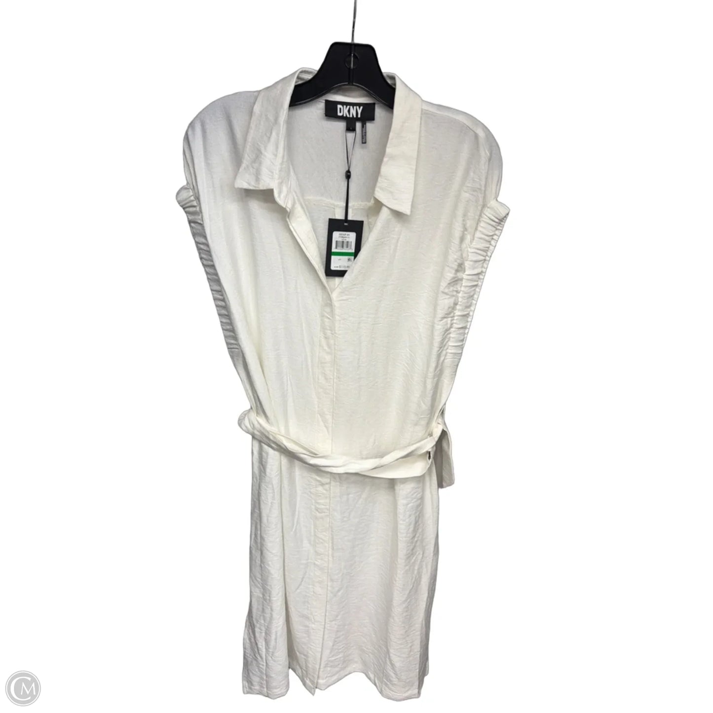 Dress Casual Midi By Dkny In White, Size: L