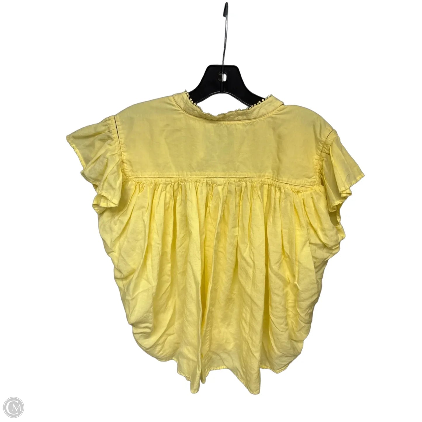 Top Short Sleeve By Madewell In Yellow, Size: Xl