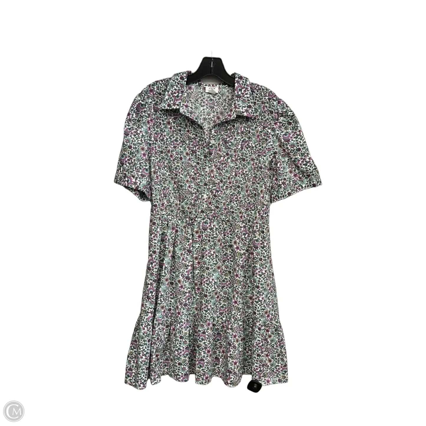 Dress Casual Midi By J. Crew In Green & Pink, Size: L