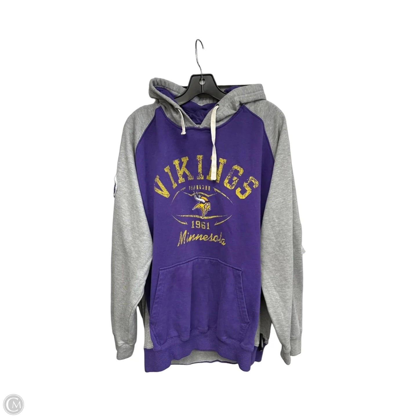 Athletic Sweatshirt Hoodie By Nfl In Grey & Purple, Size: Xl
