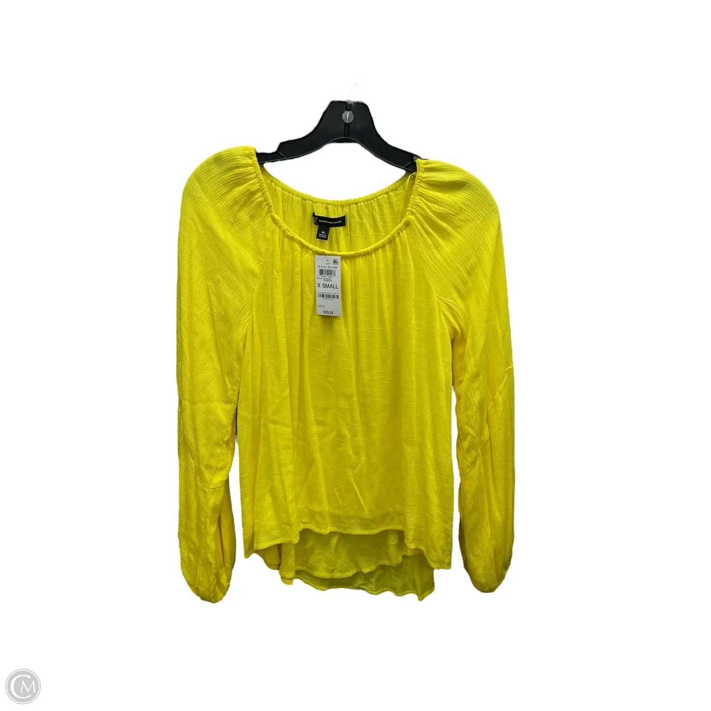 Top Long Sleeve By Inc In Yellow, Size: Xs