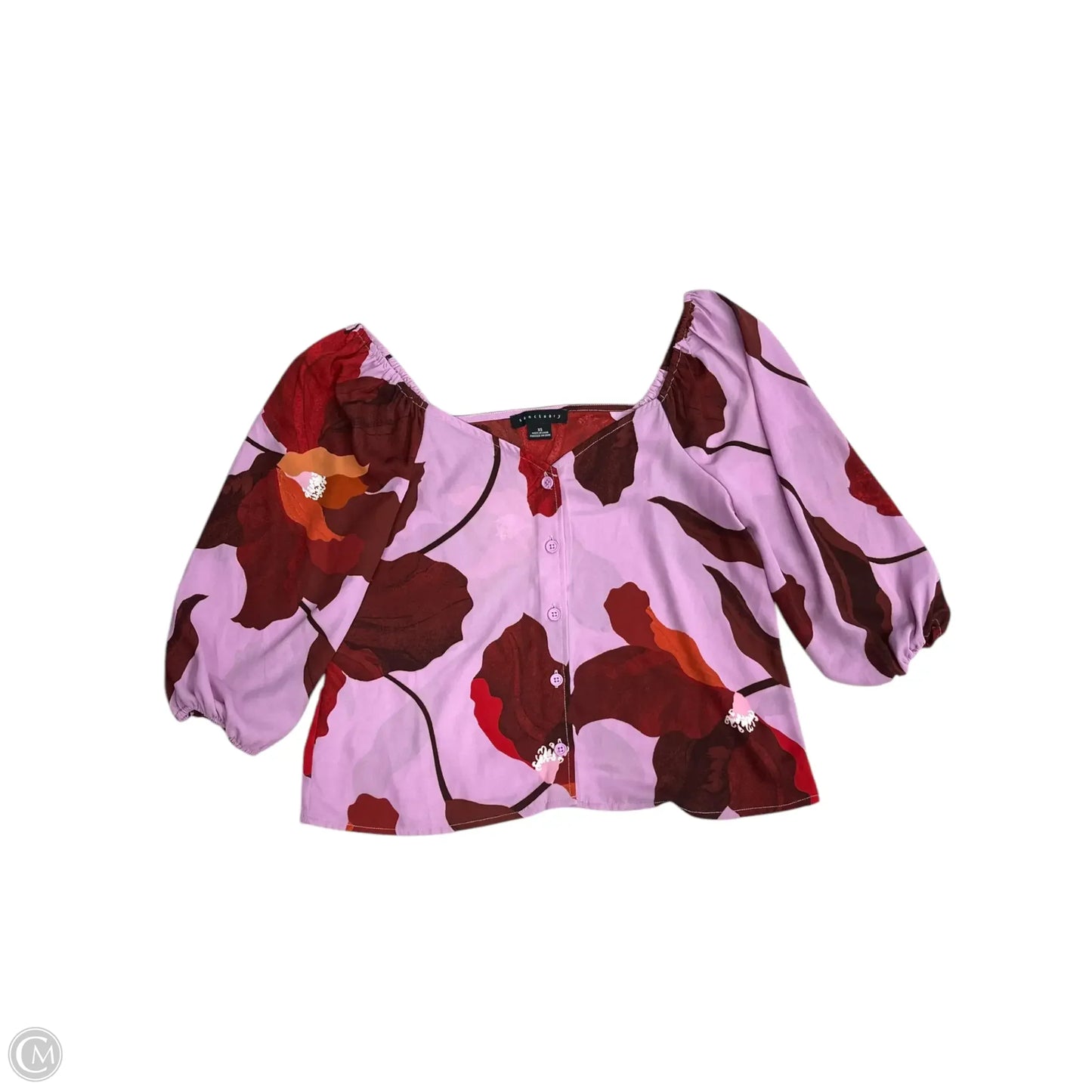 Top 3/4 Sleeve By Sanctuary In Purple & Red, Size: Xs