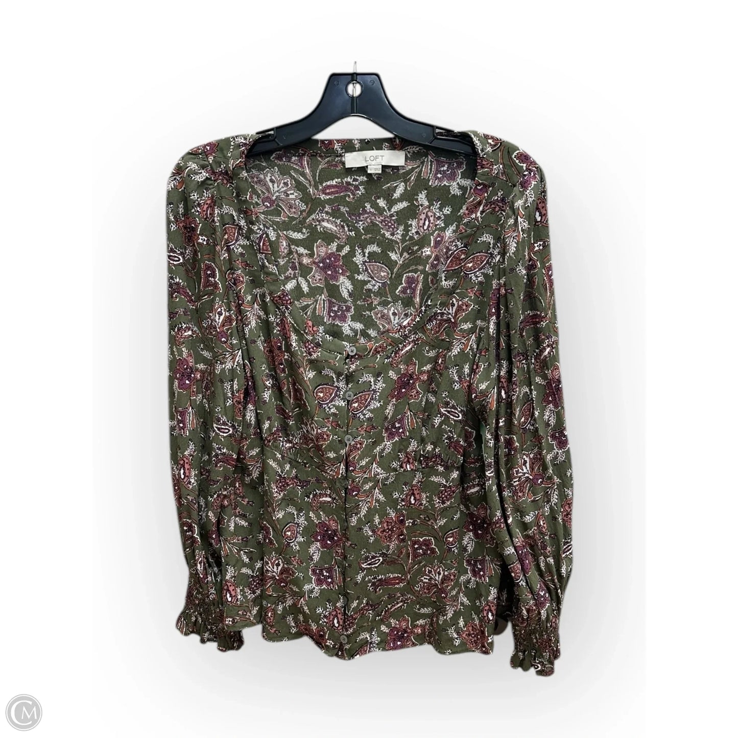 Top Long Sleeve By Loft In Green, Size: L