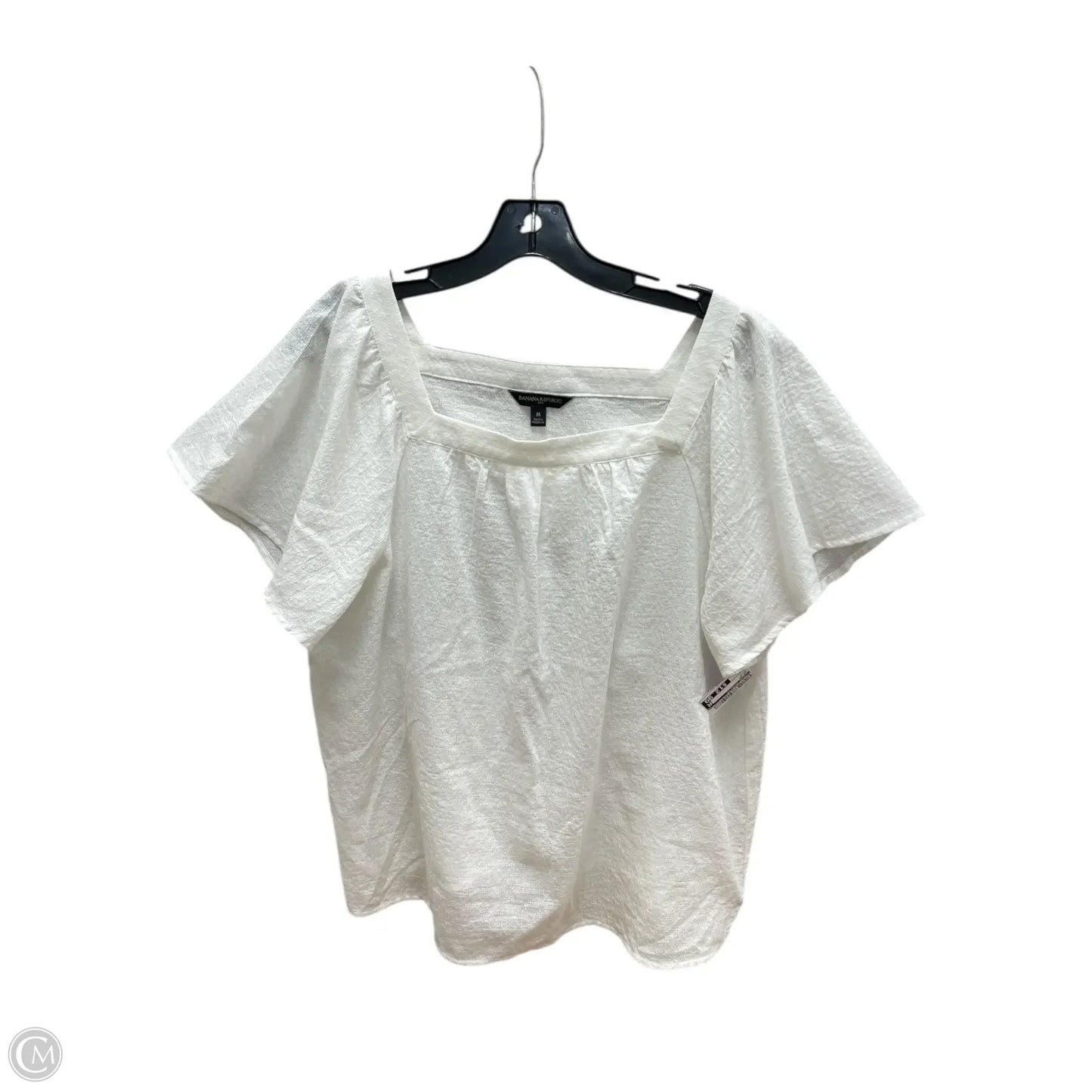 Top Short Sleeve By Banana Republic In White, Size: M