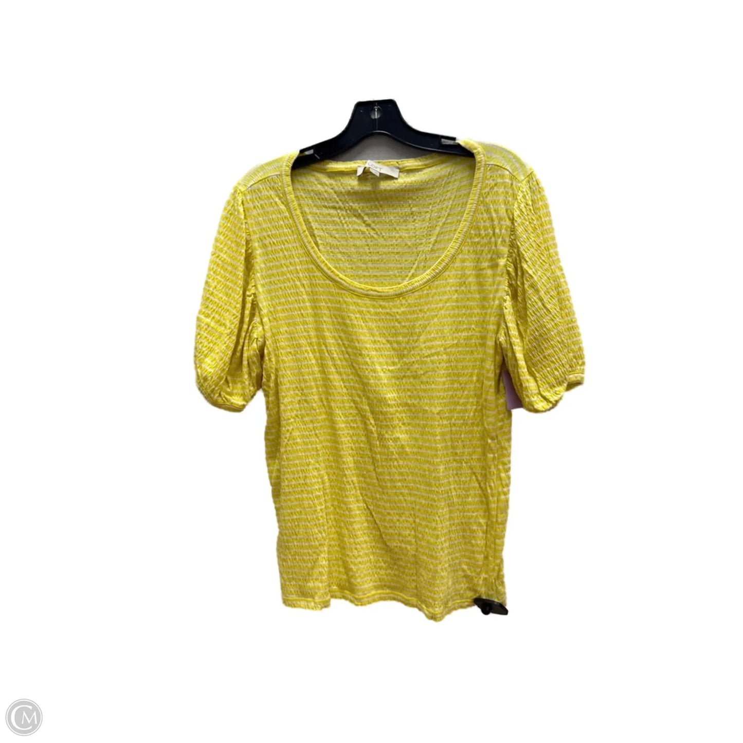Top Short Sleeve By Loft In Yellow, Size: Xl