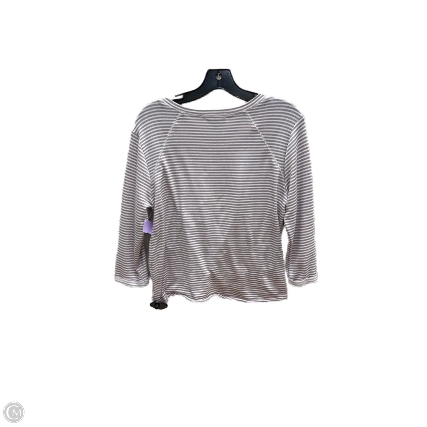 Top 3/4 Sleeve By Moa Moa In Purple & White, Size: M