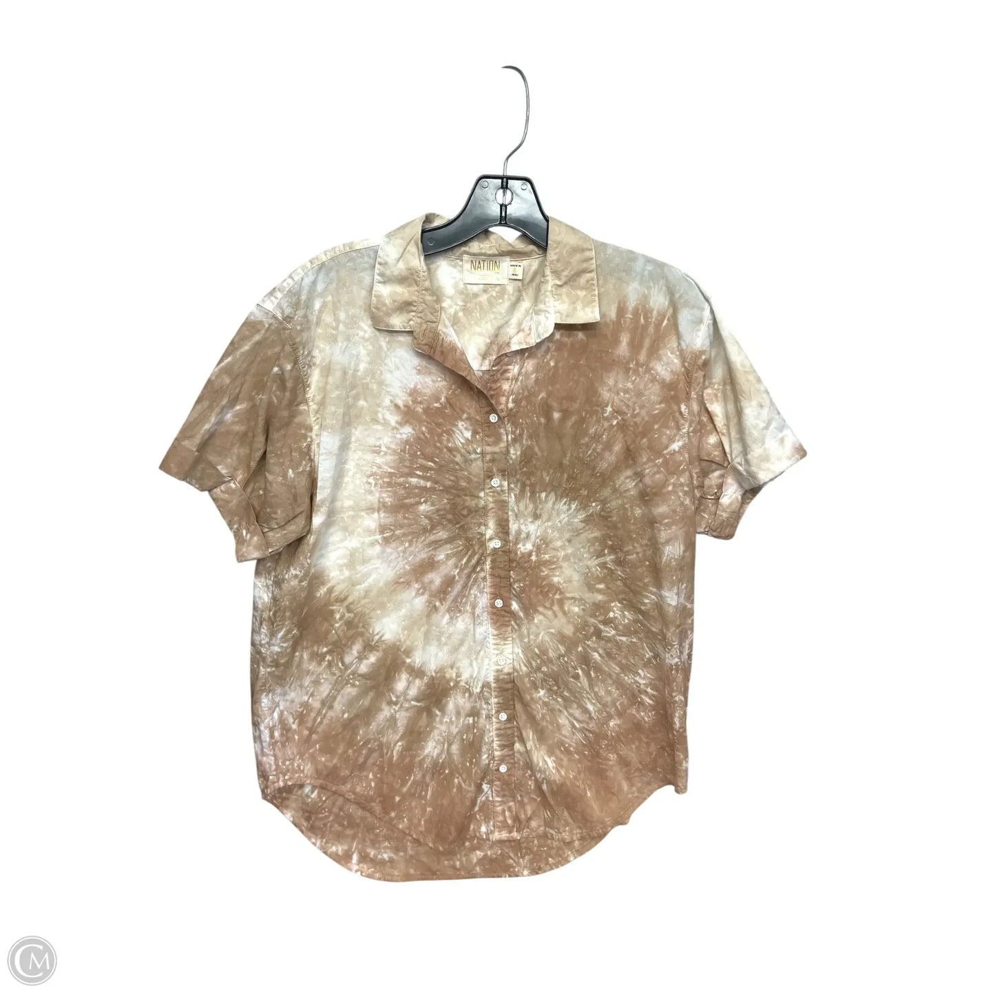 Top Short Sleeve By Nation In Brown, Size: S