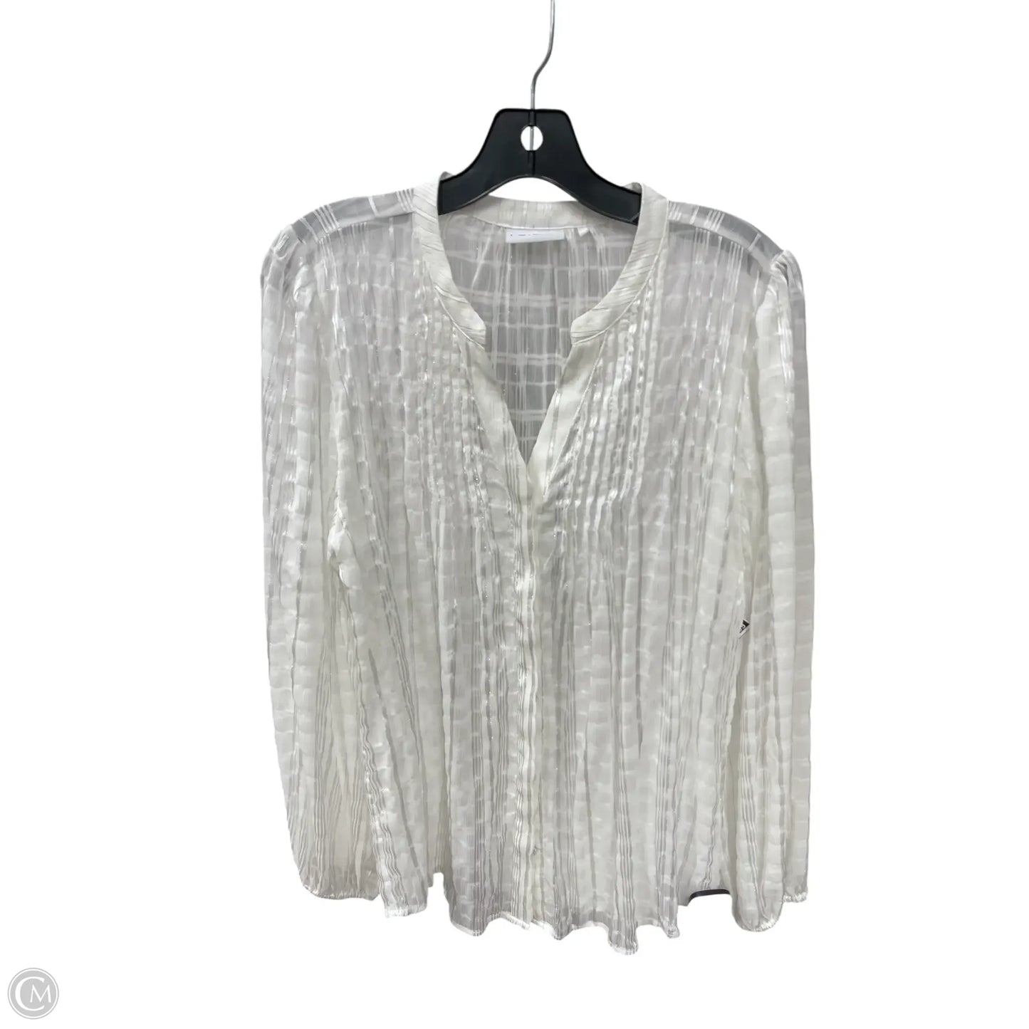 Top Long Sleeve By Clothes Mentor In White, Size: 10