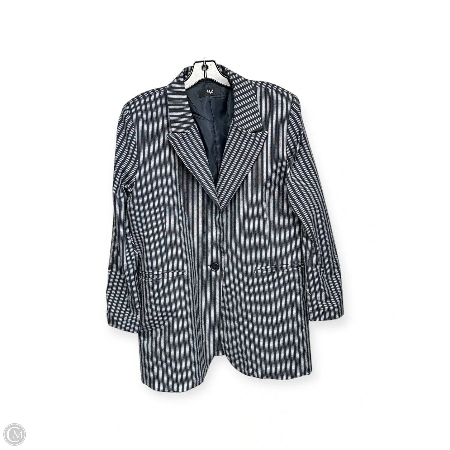 Blazer By Clothes Mentor In Blue & White, Size: Xxl