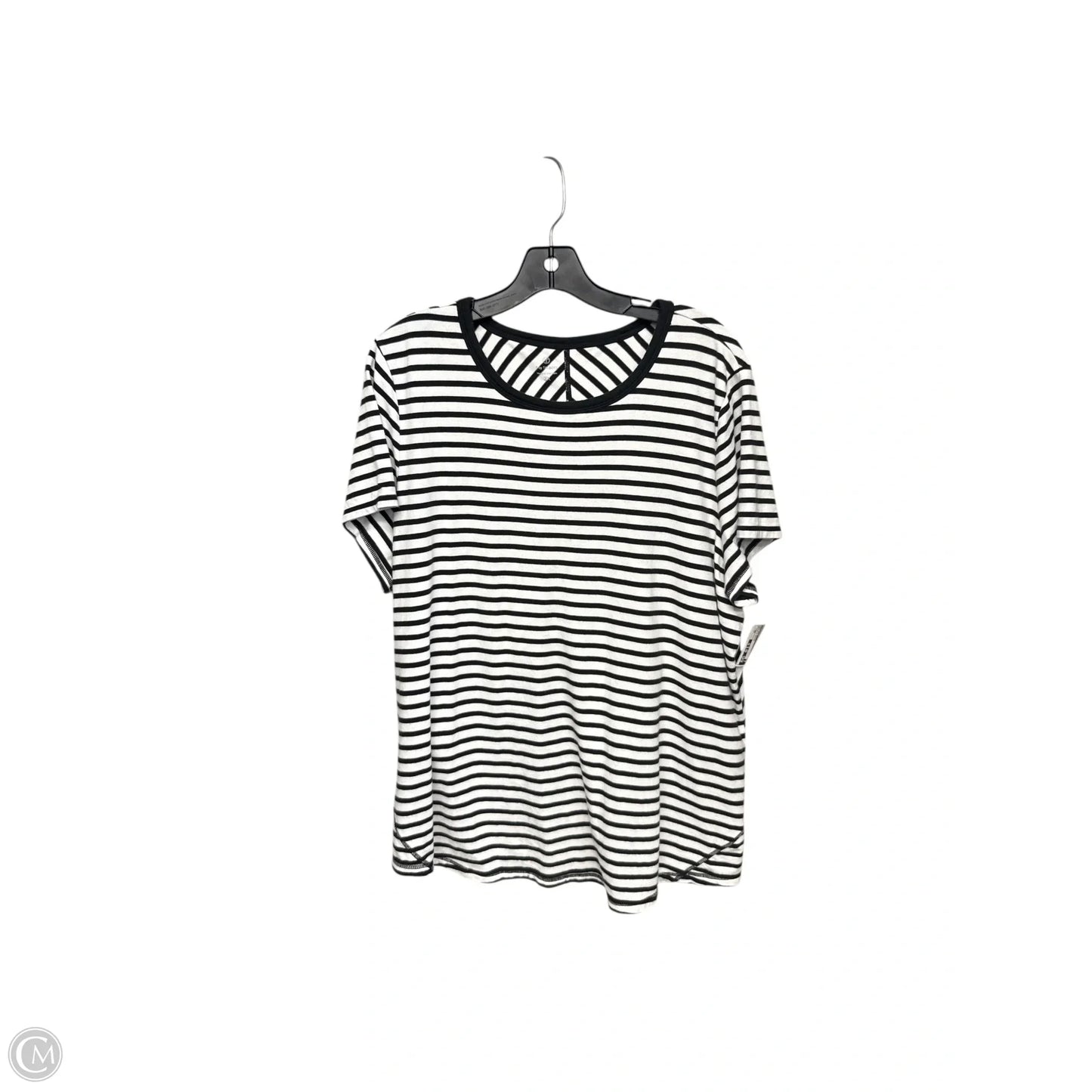 Top Short Sleeve Basic By Talbots In Black & White, Size: 2x
