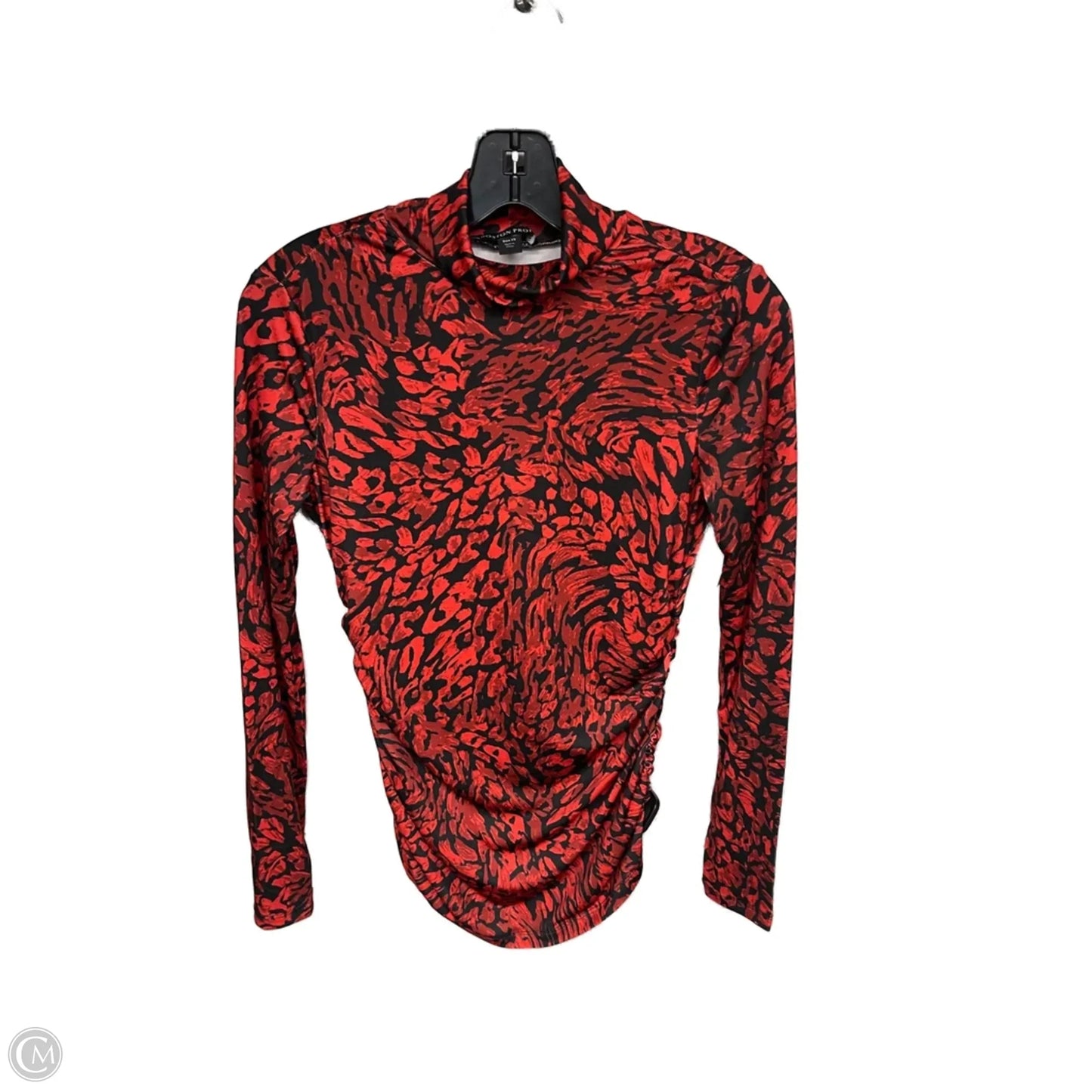 Top Long Sleeve By Boston Proper In Black & Red, Size: Xl