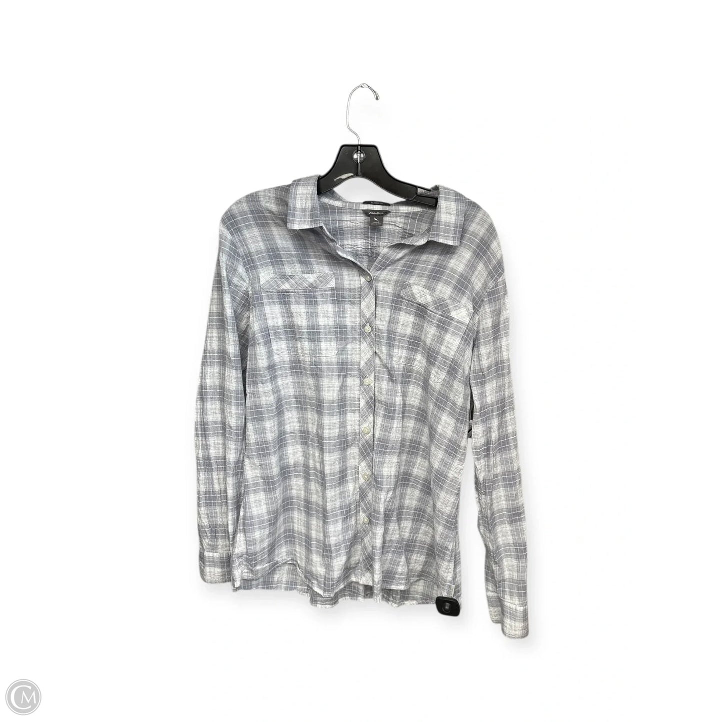 Top Long Sleeve By Eddie Bauer In Grey, Size: L