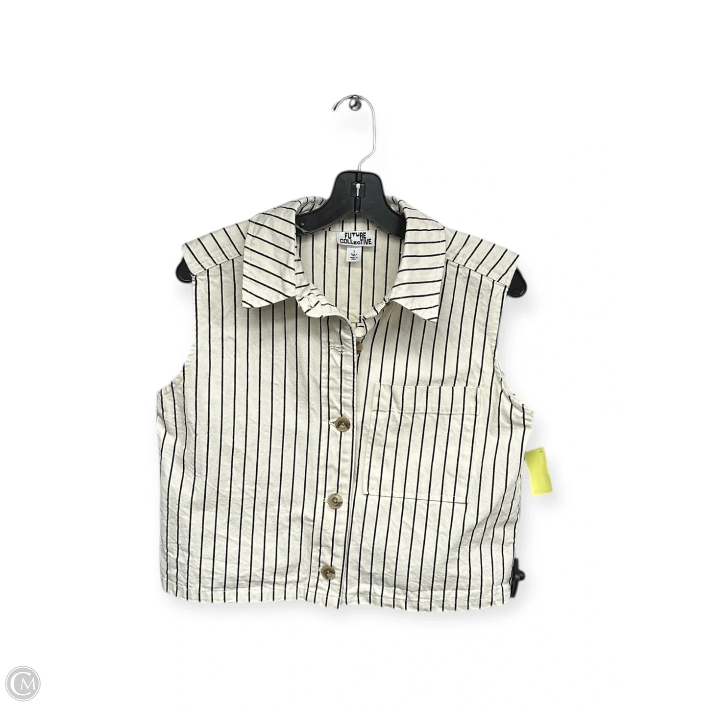 Top Sleeveless By Clothes Mentor In Black & Cream, Size: S