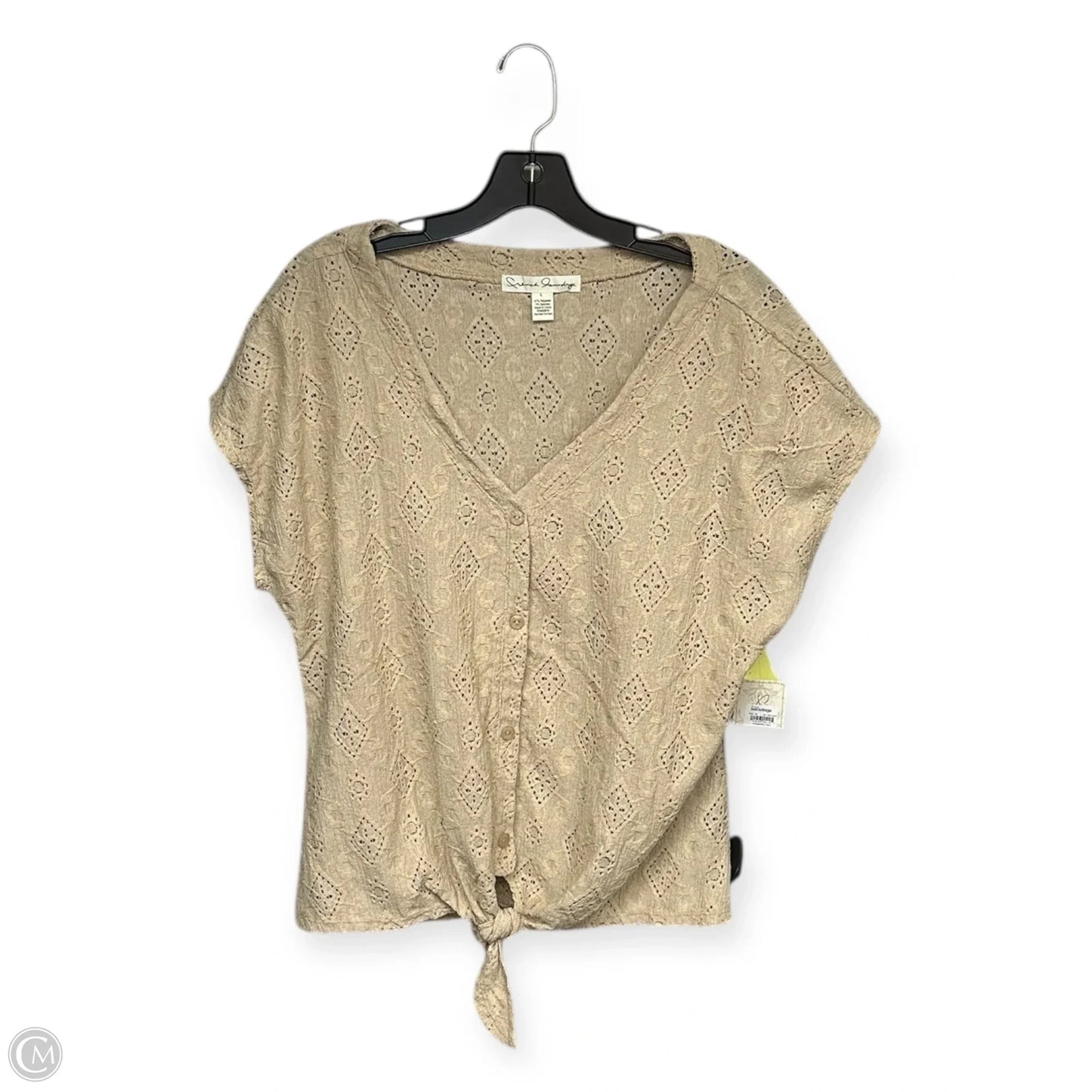 Top Short Sleeve By French Laundry In Tan, Size: L