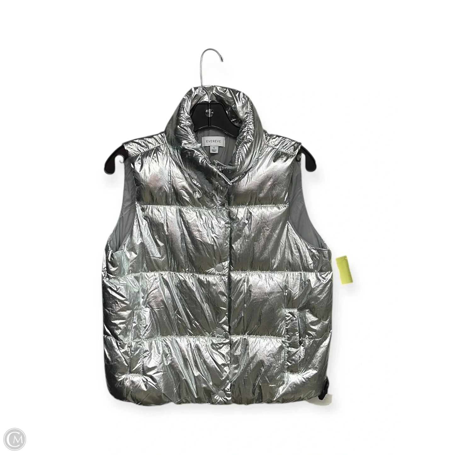 Vest Puffer & Quilted By Evereve In Silver, Size: S