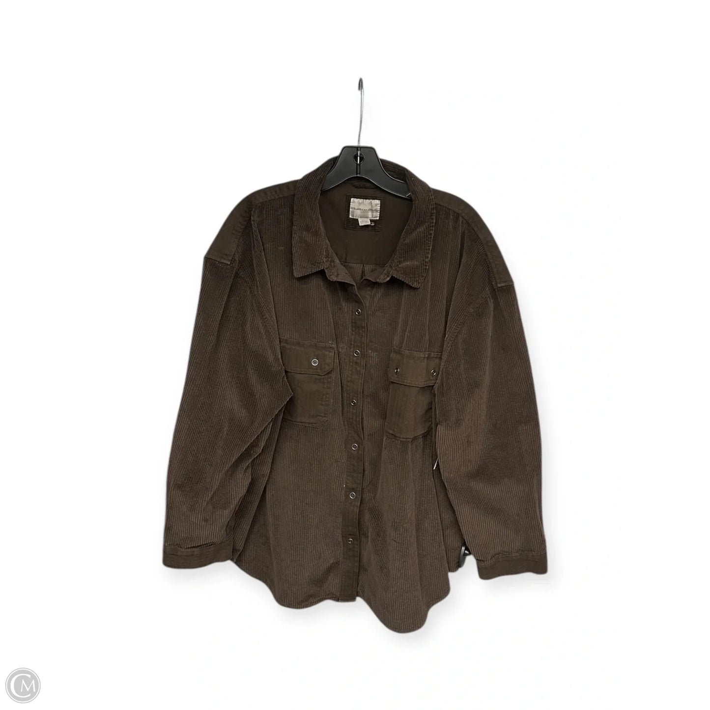 Top Long Sleeve By American Eagle In Brown, Size: Xxl