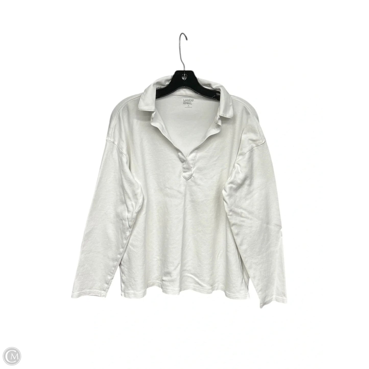 Top Long Sleeve By Lands End In White, Size: M